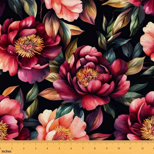 Vista 29 de Feelyou The Yard - Tela floral de hojas suave de 1 yarda para los amantes Beige y verde amarillo