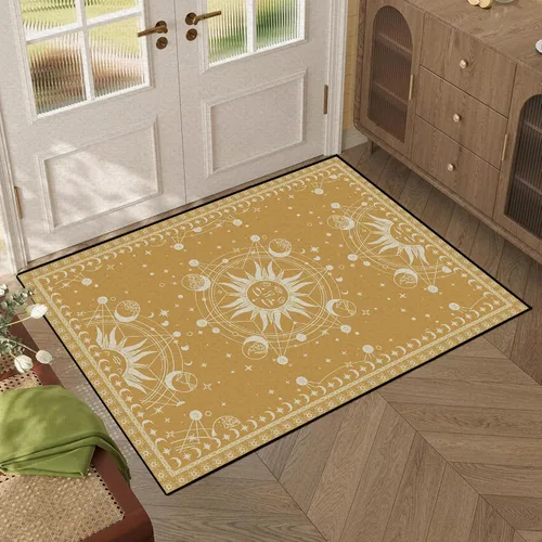 Vista 3 de Alfombra de Sol y Luna Boho Alfombras de Área Celestiales para Dormitorio Residencia Universitaria Sala de Estar Bohemia Oculta Creciente Solar
