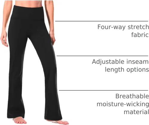 Vista 48 de Safort Pantalones de yoga con entrepierna de 28" 30" 32" 34"más amplios en la parte inferior para botas altas, 4 bolsillos, UPF50+