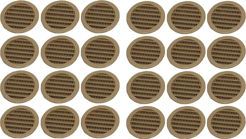 Vista 25 de 2.5 "rejilla redonda de plástico Soffit rejilla de ventilación de aire para reptiles cubierta (6, blanco)