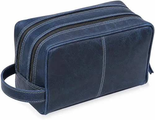 Vista 13 de VC VINTAGE COUTURE Neceser de cuero para hombre, extra grande, neceser de cuero para hombre, para viajes, kit de cuero real para hombre, bolsa