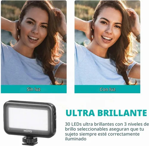 Vista 5 de Kit de vlogging Movo iVlogger para iPhone - Compatible con Lightning, kit de iniciación de YouTube para creadores de contenido - Accesorios: trípode