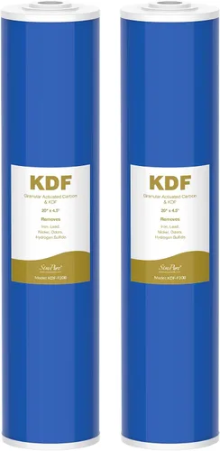 Vista 28 de SimPure Cartuchos de filtro de agua para toda la casa, 5 micrones, 10" x 4.5", CTO+GAC/KDF, juego de filtros de carbono y metales pesados de 2