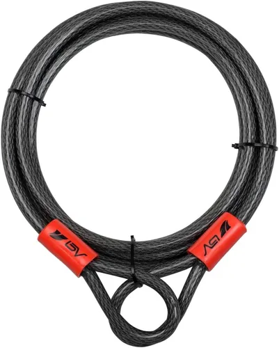 Vista 16 de BV Cable de seguridad resistente de 15 pies con bucles, cable de acero trenzado resistente a los cortes, versátil y resistente a la intemperie, Par