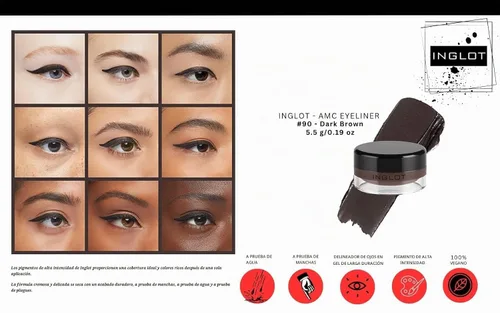 Vista 4 de The Beauty Box INGLOT Bundle - Duraline, AMC Eyeliner Gel 77 y AMC Eyeliner Gel 90 (3 piezas)