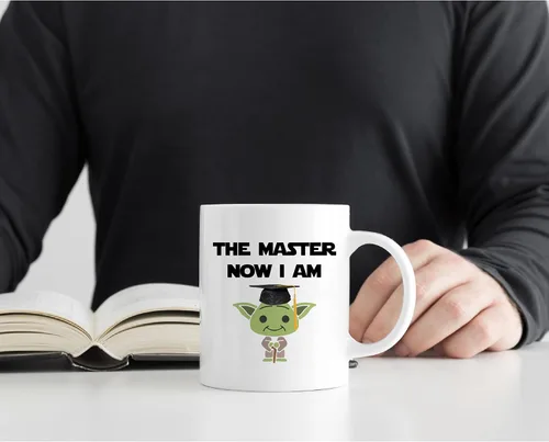 Vista 7 de Suchmugs Taza de grado de maestría - The Master Now I Am - Taza de café divertida de graduación universitaria - Taza de cerámica de 11 oz