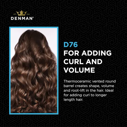 Vista 4 de Denman Thermo Ceramic Hourglass - Cepillo para rizar el cabello, alisar, rizos definidos, volumen y elevación de raíces, color gris