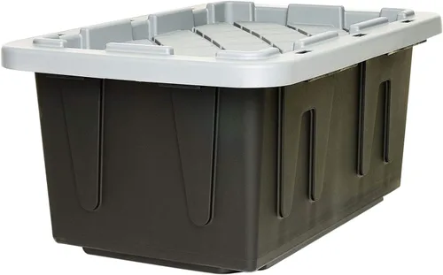 Vista 13 de 4427EBKDC.02 Caja de plástico reciclado resistente, contenedor de almacenamiento, 27 galones, negro, 2