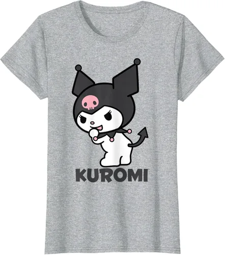 Vista 21 de Sanrio Kuromi - Camiseta con logotipo en la parte trasera Gris Oscuro