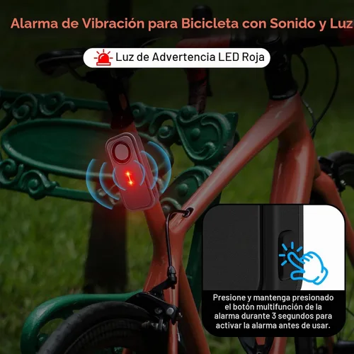 Vista 2 de Sistema de alarma para bicicleta USUPERINK antirrobo, alarma de bicicleta Negro