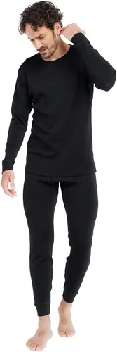 Vista 10 de LAPASA Men's 100% Merino Wool Base Layer Set M31/M126/M141/M144 Soft, itch-free long john thermal set with top & bottom, Lite, Midweight, and .Negro