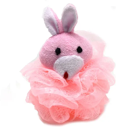 Vista 3 de Pelotas de baño con diseño de unicornio para niños y niñas, de malla, puf, esponja de baño exfoliante, limpiador corporal, accesorios de baño