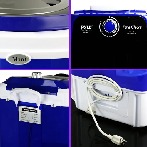 Vista 6 de PURE CLEAN PUCWM11.7 Lavadora compacta para el hogar, mini lavadora de ropa portátil, azul
