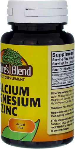 Vista 5 de Nature's Blend Calcio y magnesio zinc, 100 tabletas (paquete de 2)