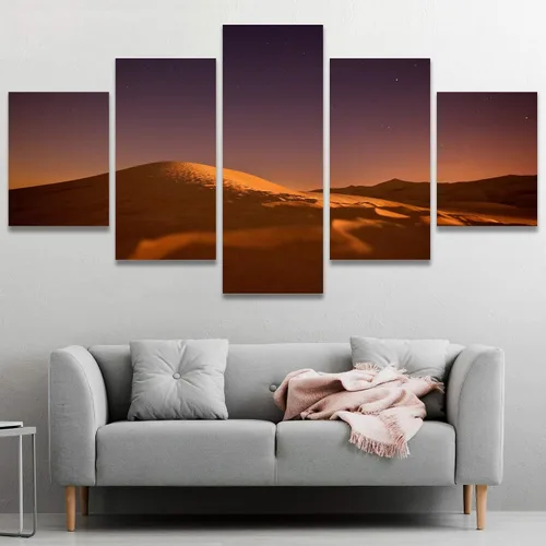 Vista 14 de SIGNWIN Lienzo grande para pared, efecto geométrico de mármol, triángulo dorado, polígono, paisaje, formas abstractas, arte digital, arte moderno