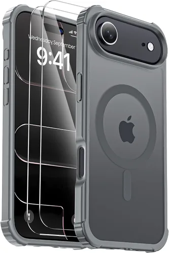 Vista 47 de Funda para iPhone Air [compatible con MagSafe] [2 protectores de pantalla] [prueba de caídas de grado militar] Funda magnética resistente