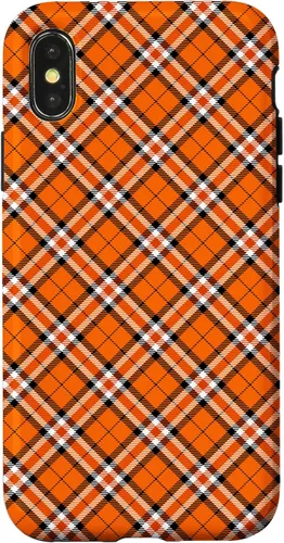 Vista 5 de iPhone 16 Vintage Orange Plaid Halloween Fall Autumn Pumpkins Case