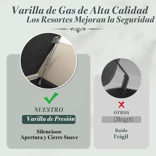 Vista 4 de Apicizon Banco de almacenamiento para dormitorio, banco tapizado en el Piernas beige y marrón