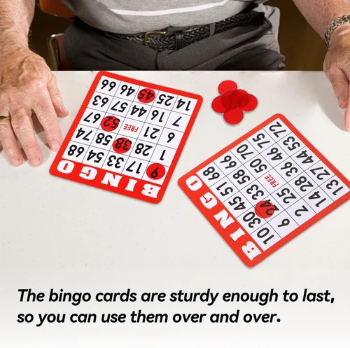 Vista 4 de GSE - Juego de cartas de bingo con números de fácil lectura, juego de 100 hojas de bingo reutilizables
