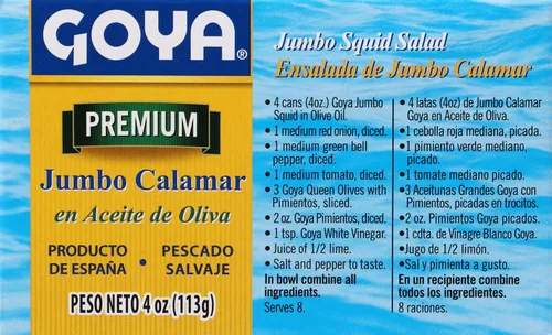 Vista 4 de Goya Foods Octopus Style - Piezas de calamar en aceite de oliva, 4 onzas (paquete de 25)