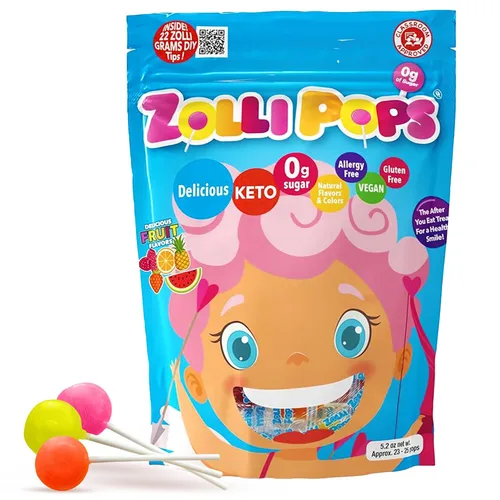 Vista 12 de Zollipops Clean Teeth Pops - Caramelos sin azúcar con xilitol, sin colorantes, caramelos libres de ceto y aptos para diabéticos, golosinas aprobadas