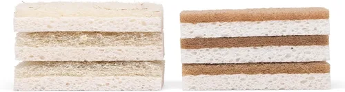 Vista 7 de Full Circle Esponja de limpieza resistente, hoja de agave robusta y celulosa sin plástico, esponja de platos de doble cara para hierro fundido
