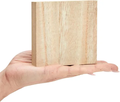 Vista 6 de Bright Creations Bloques de madera para manualidades, cuadrados de madera para manualidades, bloques de madera en blanco para pintar y tallar, 4 x 4