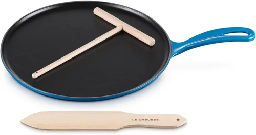 Vista 15 de Le Creuset Sartén Crepe Redonda Tradicional de Hierro Fundido Esmaltado, 10.25 Pulgadas, Alcachofa