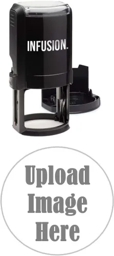 Vista 7 de Infusion 1-5/8" x 1-5/8" Personalizado, Grande, Ronda Autoentintado Logo Sello, Negro
