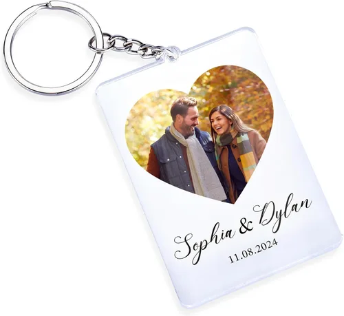 Vista 9 de Llavero de acrílico de foto de pareja personalizada