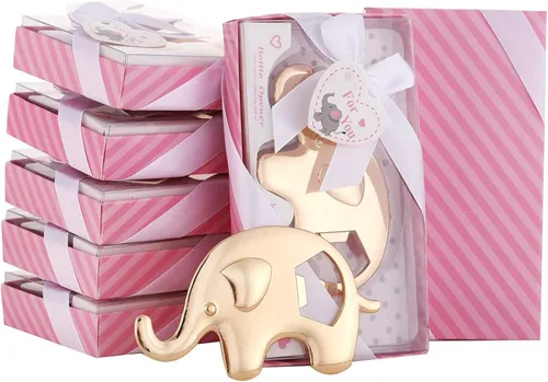 Vista 10 de Paquete de 12 abridores de botellas para niñas, regalos de fiesta de baby shower para invitados, abrebotellas en forma de elefante, regalos de baby