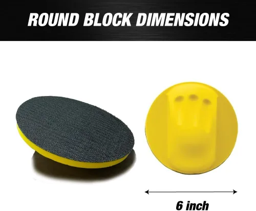 Vista 3 de Kit de bloques de gancho y bucle de 6 pulgadas para lijado a mano y mouse de 6 pulgadas, almohadillas de interfaz ideales para carpintería