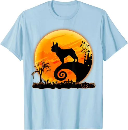 Vista 113 de Camiseta divertida de disfraz de Halloween para perro y luna de Bulldog francés, Negro, S