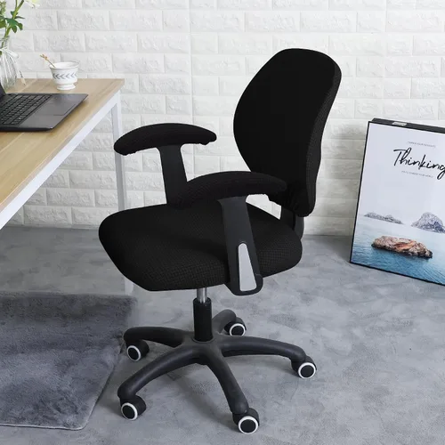 Vista 6 de FORCHEER Funda elástica para reposabrazos de silla de oficina, elástica, resistente al agua, elastano, elástico, jacquard, para reposabrazos