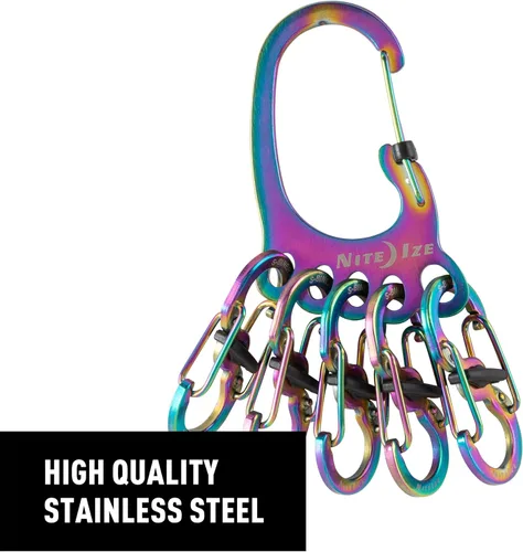 Vista 13 de Nite Ize Bigfoot Locker KeyRack - Soporte de acero inoxidable para coche, casa y otras llaves - Mosquetón con S-Biners - Capacidad para 15 llaves a