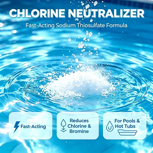Vista 2 de Neutralizador de cloro para piscinas Tiosulfato de sodio de acción rápida, 1 libra Reduce el cloro y el bromo para piscinas y jacuzzis (1 lb)