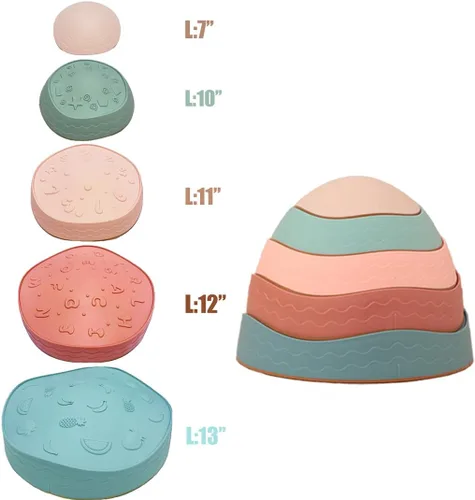 Vista 8 de Fanboxk - Piedras de equilibrio para niños, piedras sensoriales antideslizantes para promover habilidades de equilibrio y coordinación en niños