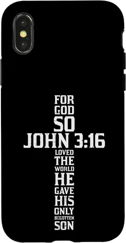 Vista 5 de iPhone 16 Cross John 3:16 Verso Biblia Dios Jesús Fe Cristiano Estuche de regalo