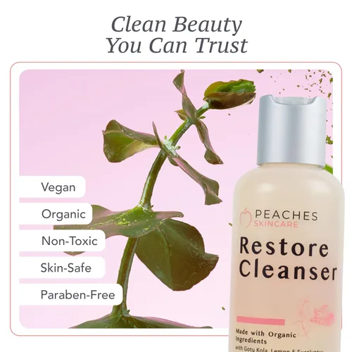 Vista 8 de Peaches Skincare - Jabón facial vegano después del entrenamiento con Gotu Kola, citronela y eucalipto, suave lavado facial diario para sudor