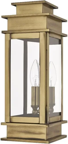 Vista 7 de Livex Lighting 2013-07 Princeton - Linterna de pared para exteriores, bronce, 14 "x 5.5" x 14