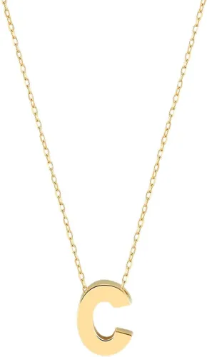 Vista 6 de Gelin 10K Solid Gold Initial Necklace for Women (A to Z All Letters)