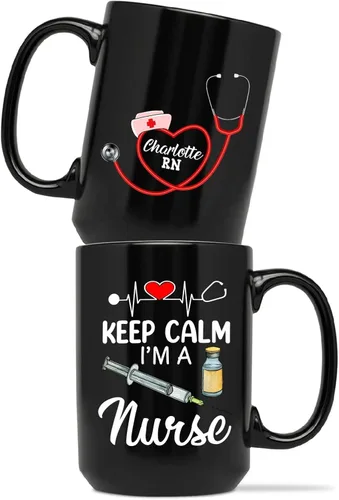 Vista 12 de Taza personalizada con texto en inglés «A Truly Great Nurse Is Hard To Find Difficult To Part With And Impossible to Forget », taza de café Taza