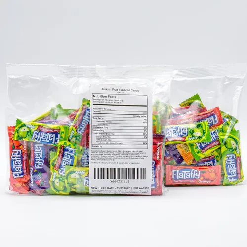 Vista 2 de Caramelo turco suave, 1 libra, caramelo de frutas masticables, sabores surtidos (frambuesa, fresa, manzana, mango, sandía, naranja), a granel