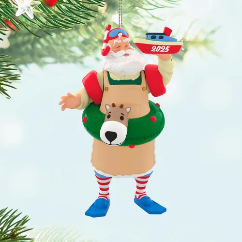 Vista 3 de Hallmark Keepsake Adorno de Navidad 2025, Toymaker Santa 2025, regalos de coleccionistas de Santa