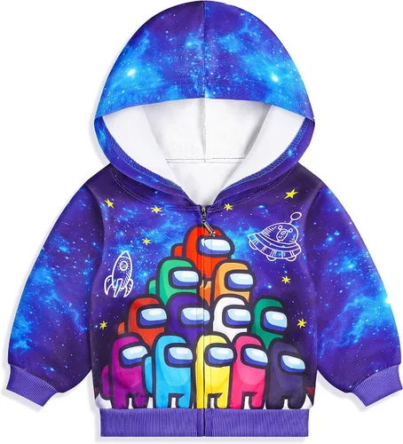 Vista 2 de Sudadera con capucha para niños, suéter para niños de 5 a 10 años