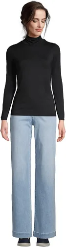 Vista 4 de Lands' End - Suéter ajustado, ligero, de cuello alto y manga larga para mujer