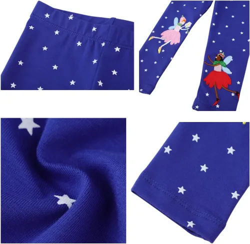 Vista 3 de Leggings para niñas, pantalones de algodón de longitud completa, paquete de 3 (3-7 años)