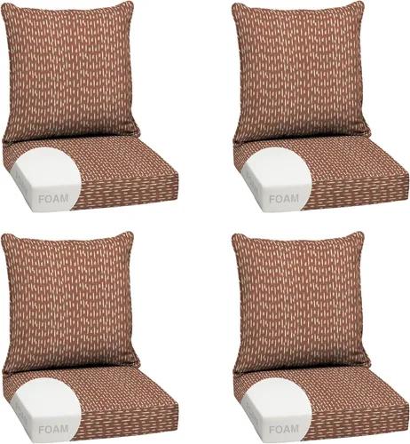 Vista 38 de Arden - Juego de cojines de asiento profundo para exteriores, espuma, 24x24, azulejos Alana