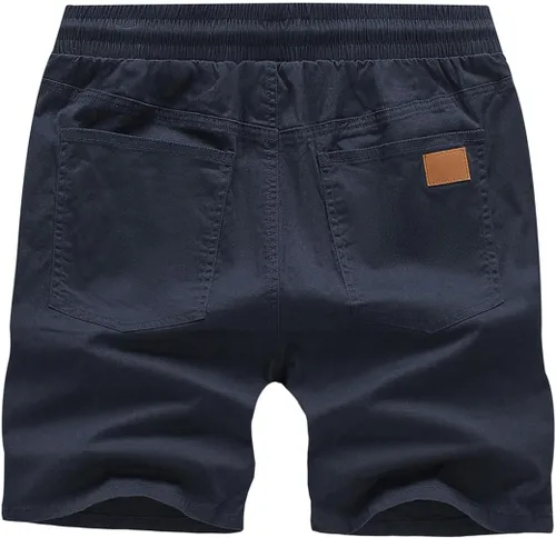 Vista 5 de JMIERR Mens Casual Shorts Cotton Drawstring Summer Beach Stretch Twill Chino Golf Short with Pockets