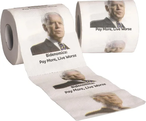 Vista 3 de Papel higiénico divertido de LEMONSODA (Joe Biden, Pay More Live Worse, 2 unidades)